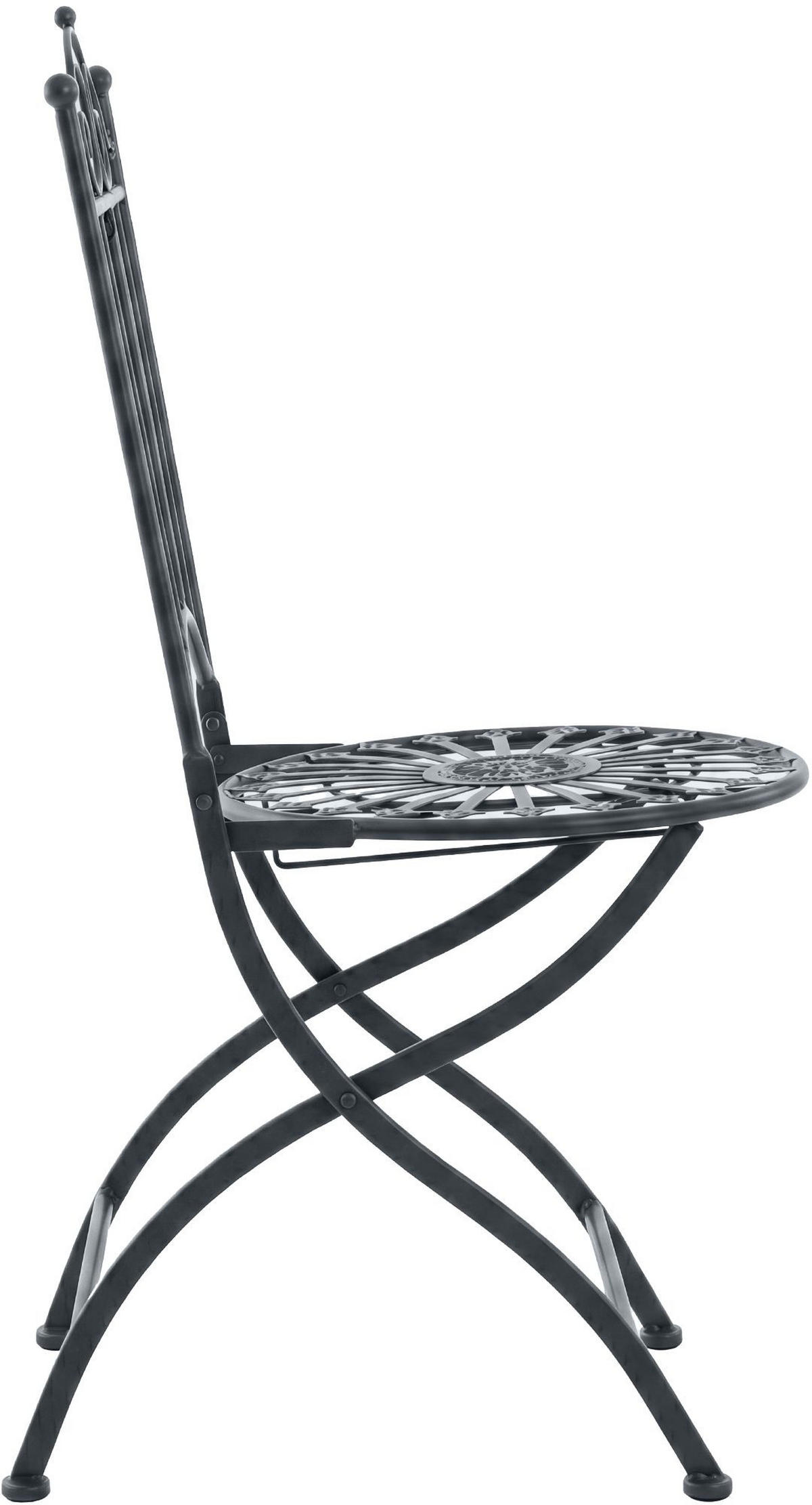 GARTENKLAPPSTUHL Metall Anthrazit - Anthrazit, Metall (39/94/53cm) - CLP