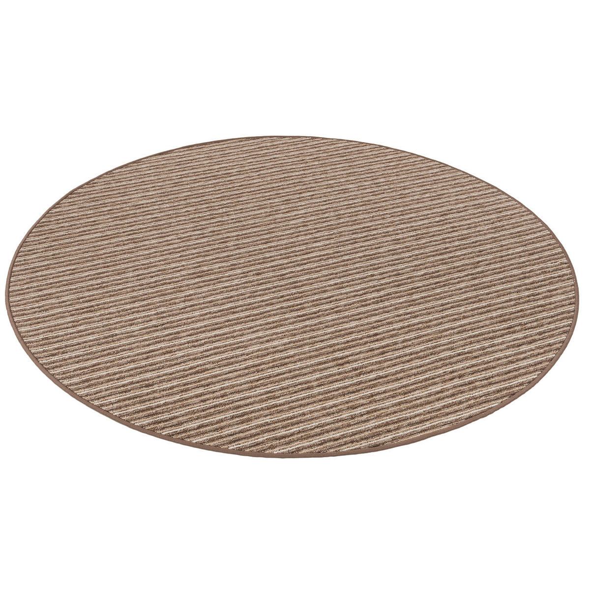 STREIFENBERBER TEPPICH MARTA RUND - Braun, Textil (200/200cm) - Snapstyle