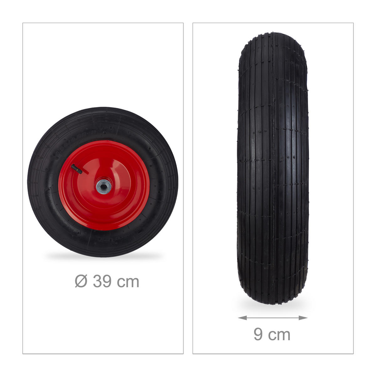 SCHUBKARRENRAD - Multicolor, Kunststoff/Metall (39/39/9cm) - Relaxdays