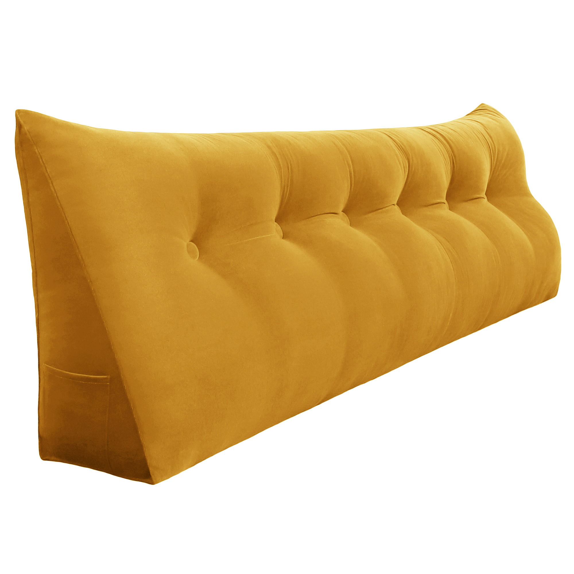 RÜCKENKISSEN für Bett Samt Gelb 180 cm - Gelb, Textil (50/180cm) - Vercart