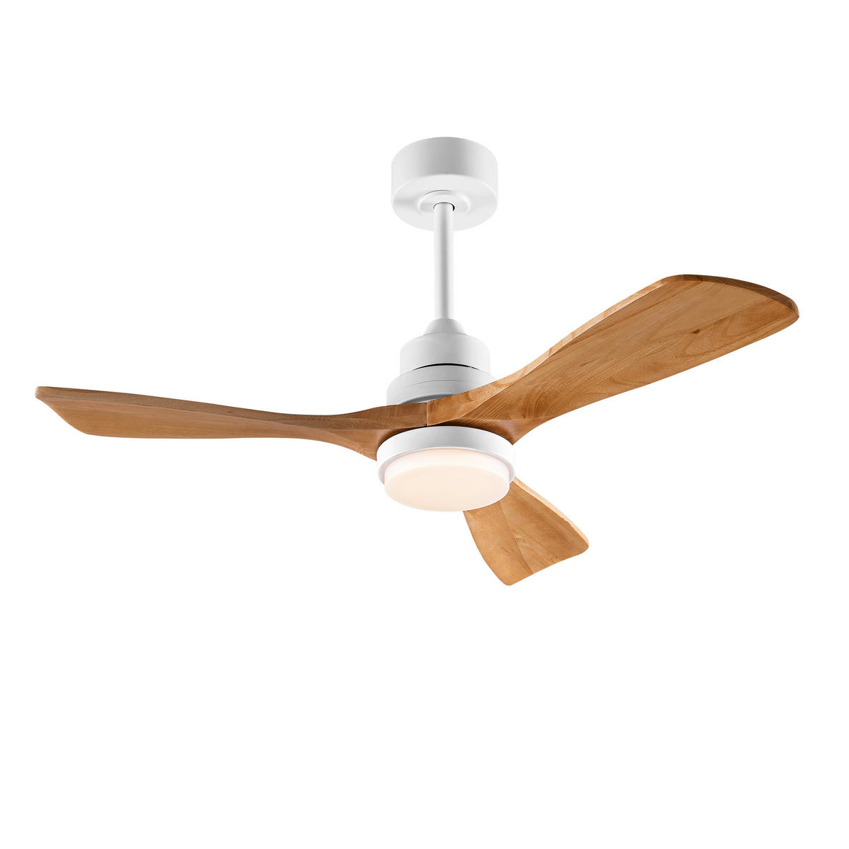 DECKENVENTILATOR DE-16241 42 Zoll mit Fernbedienung & reversibel Weiß & Holz - Naturfarben, Holz/Metall (107/107/37cm) - ComfortXL