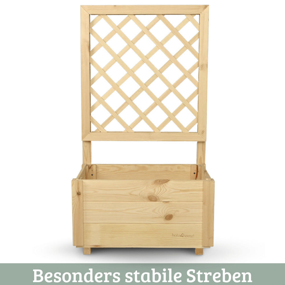 PFLANZKASTEN mit Rankgitter THIO Inkl. Vlies 58cm Breit - Braun, Holz (58/104/34cm) - DELUKE