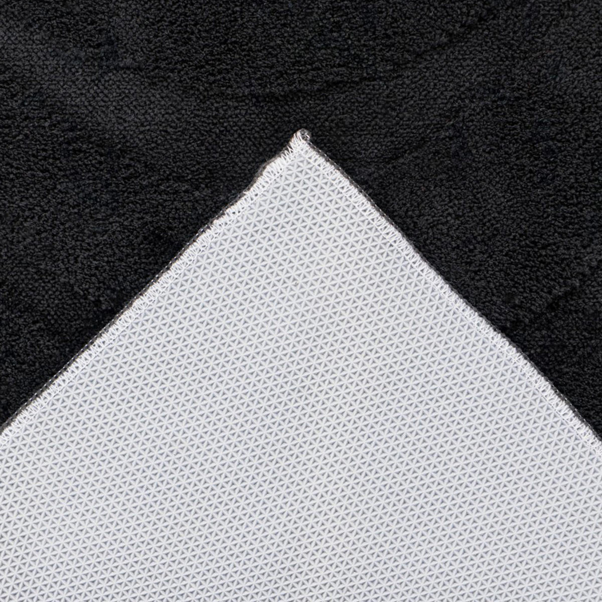 BADTEPPICH Waschbar Bath Waves 400 Schwarz 40x60 cm - Schwarz, Textil (40/60cm) - carpet city