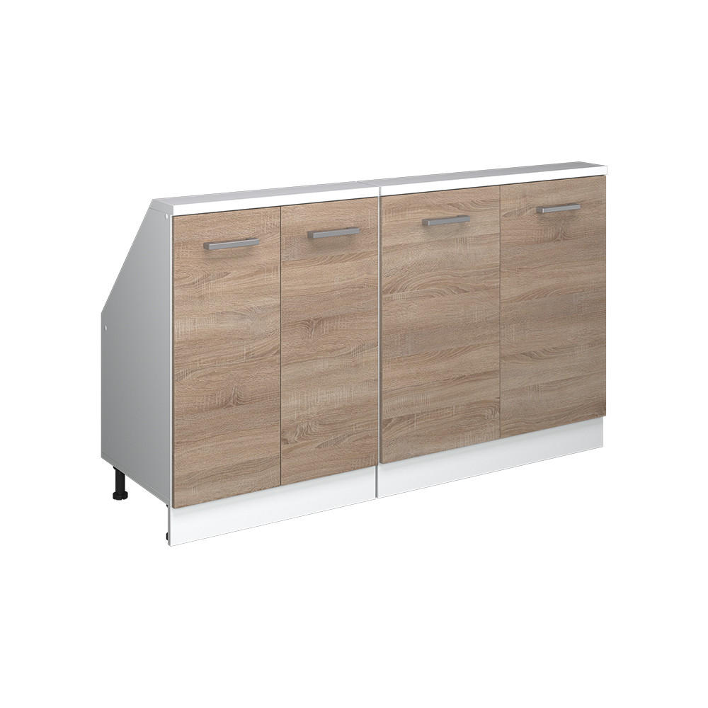 KÖKSSKÅP FÖR SLUTTANDE TAK R-Line Sonoma 140 cm Set om 2 Sonoma ek, Vit 83.8/140/46 cm