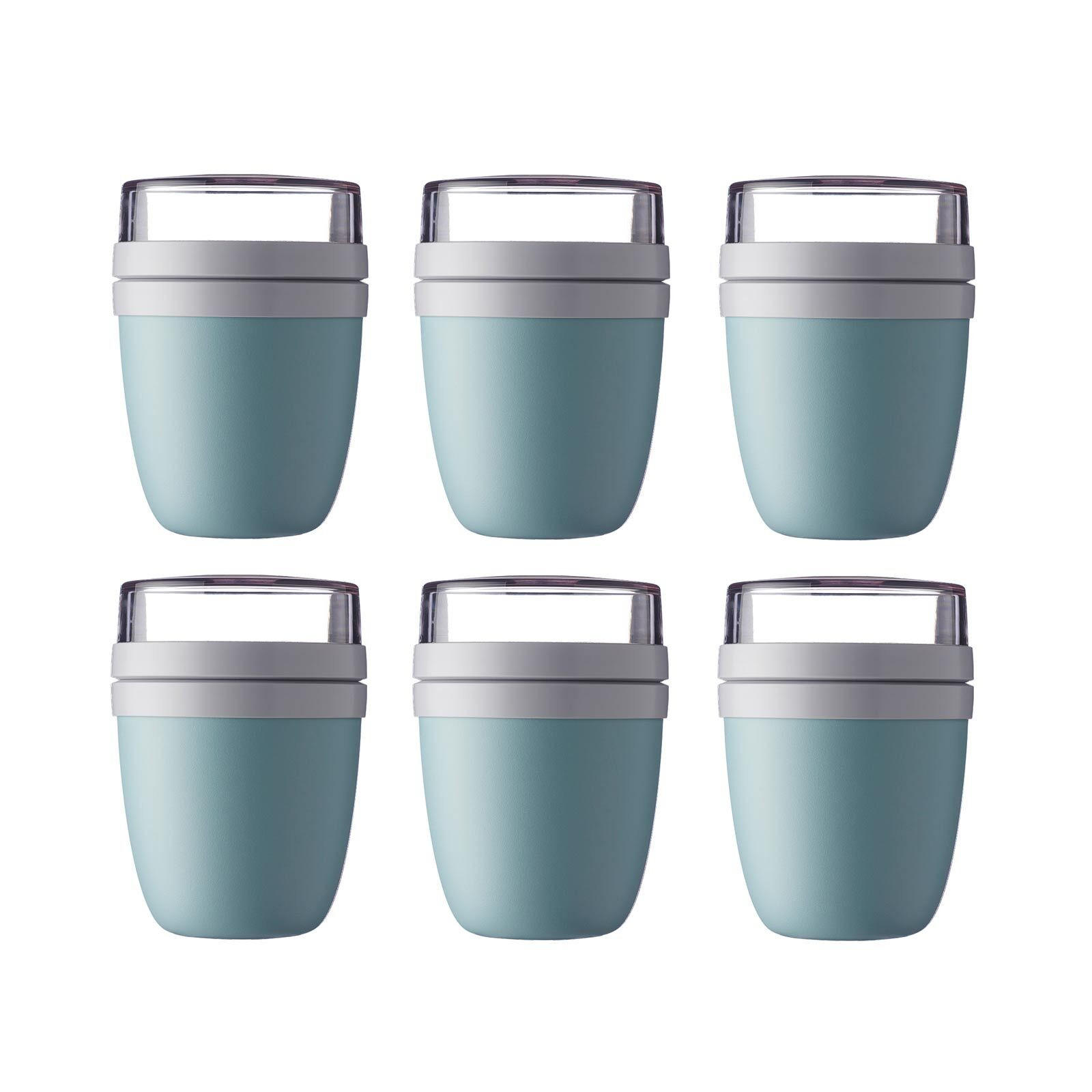 LUNCHPOT Ellipse türkis ø 10.7 cm 6er Set - Türkis, Kunststoff (10.7/15.1/10.7cm) - Mepal