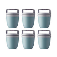 LUNCHPOT Ellipse türkis ø 10.7 cm 6er Set - Türkis, Kunststoff (10.7/15.1/10.7cm) - Mepal