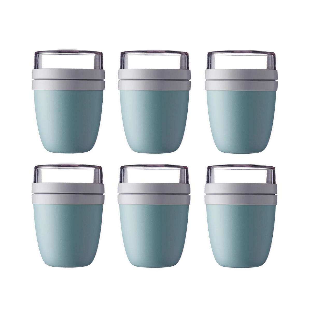 LUNCHPOT Ellipse türkis ø 10.7 cm 6er Set - Türkis, Kunststoff (10.7/15.1/10.7cm) - Mepal