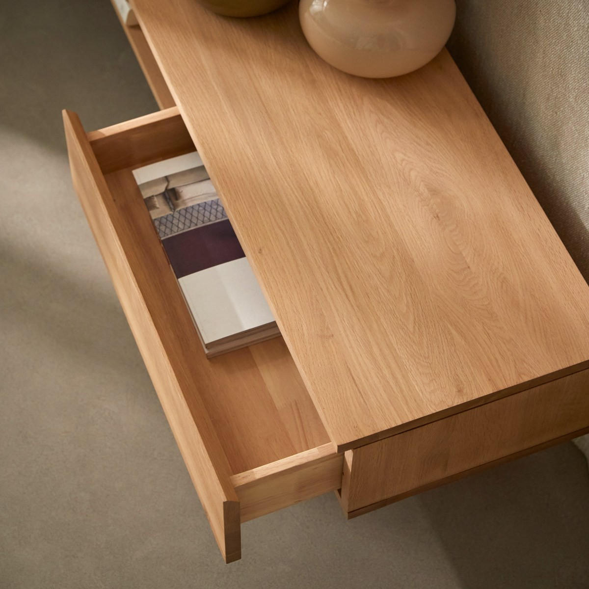 TV-SCHRANK Esmée Natur aus Eiche - Naturfarben, Holz (177/40/35cm) - Tikamoon