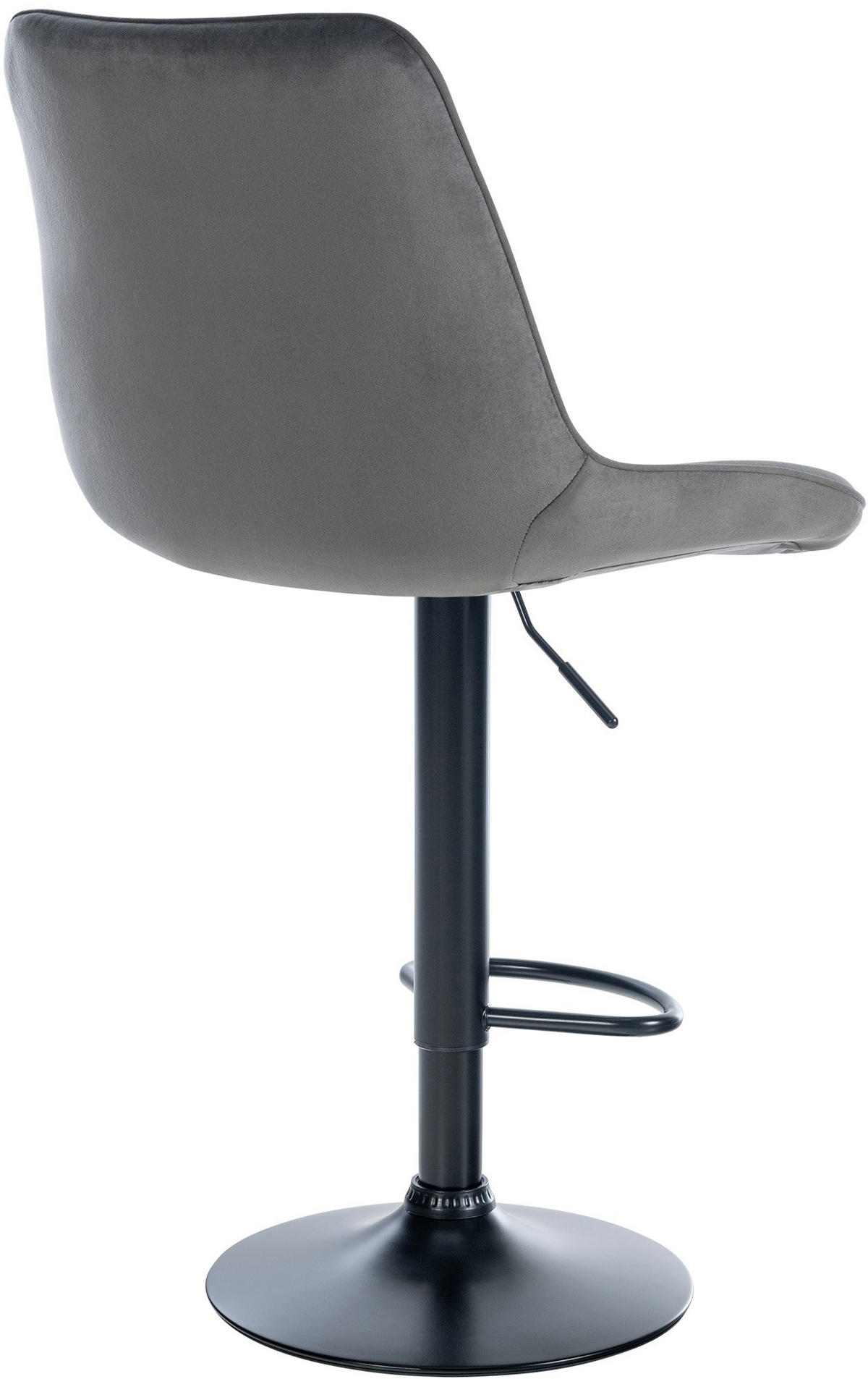 BARHOCKER RIO Dunkelgrau Samt Schwarz - Dunkelgrau, Textil/Metall (49.5/91/50cm) - DELUKE