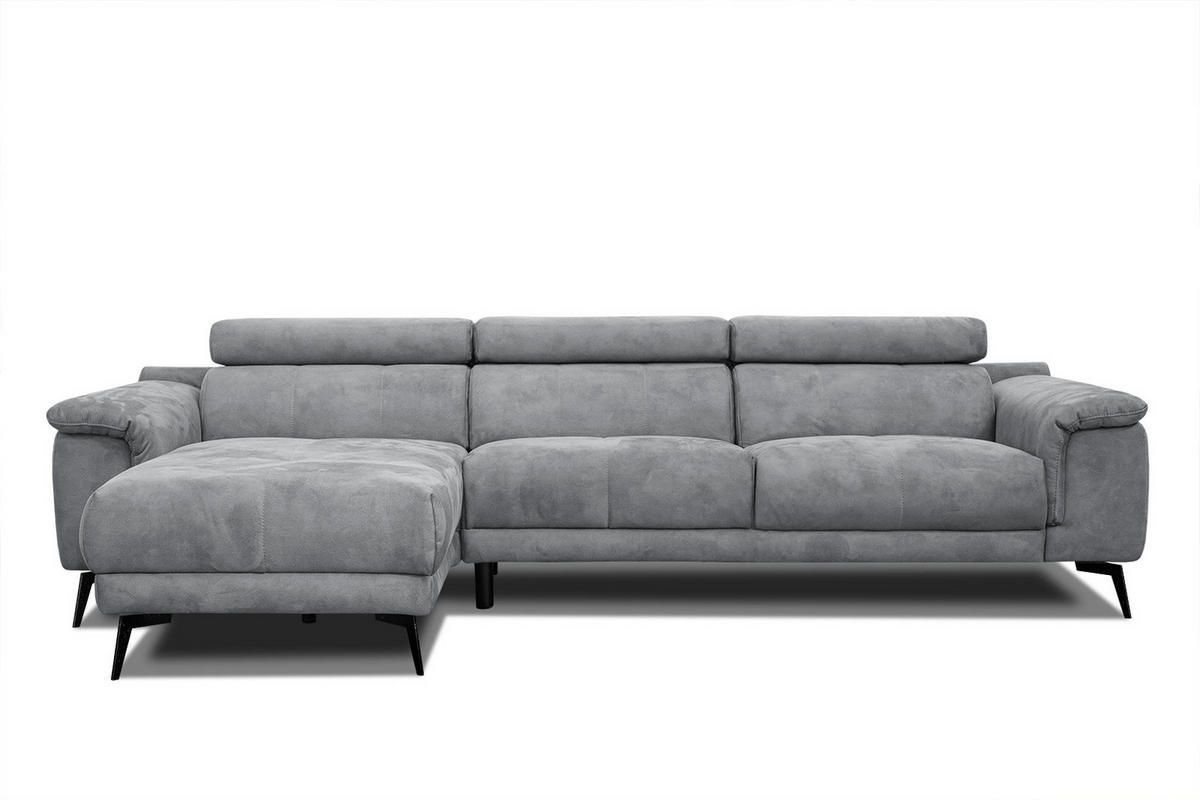 ECKSOFA FIERO 4-Sitzer, grau - Schwarz/Grau, Holzwerkstoff/Textil (158/269cm) - Courtois Laville