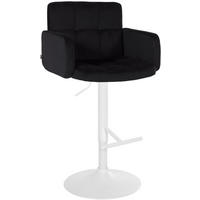 BARHOCKER Samt schwarz - Schwarz/Weiß, Textil/Metall (60/93/56cm) - CLP