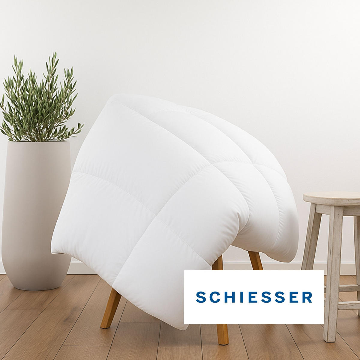 STEPPBETT Feels Like Down - Mikrofaserbezug aus Polyester - Füllung aus daunenähnlichen, GRS-zertifizierten Recyclingfasern - 155x220 cm - Weiß - Weiß, Textil (155/220cm) - SCHIESSER