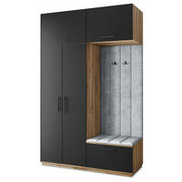 GARDEROBENSCHRANK REMA 150/240/60 cm Modern Eiche Wotan - Eiche Wotan/Schwarz, Holzwerkstoff (150/240/60cm) - MASSENO