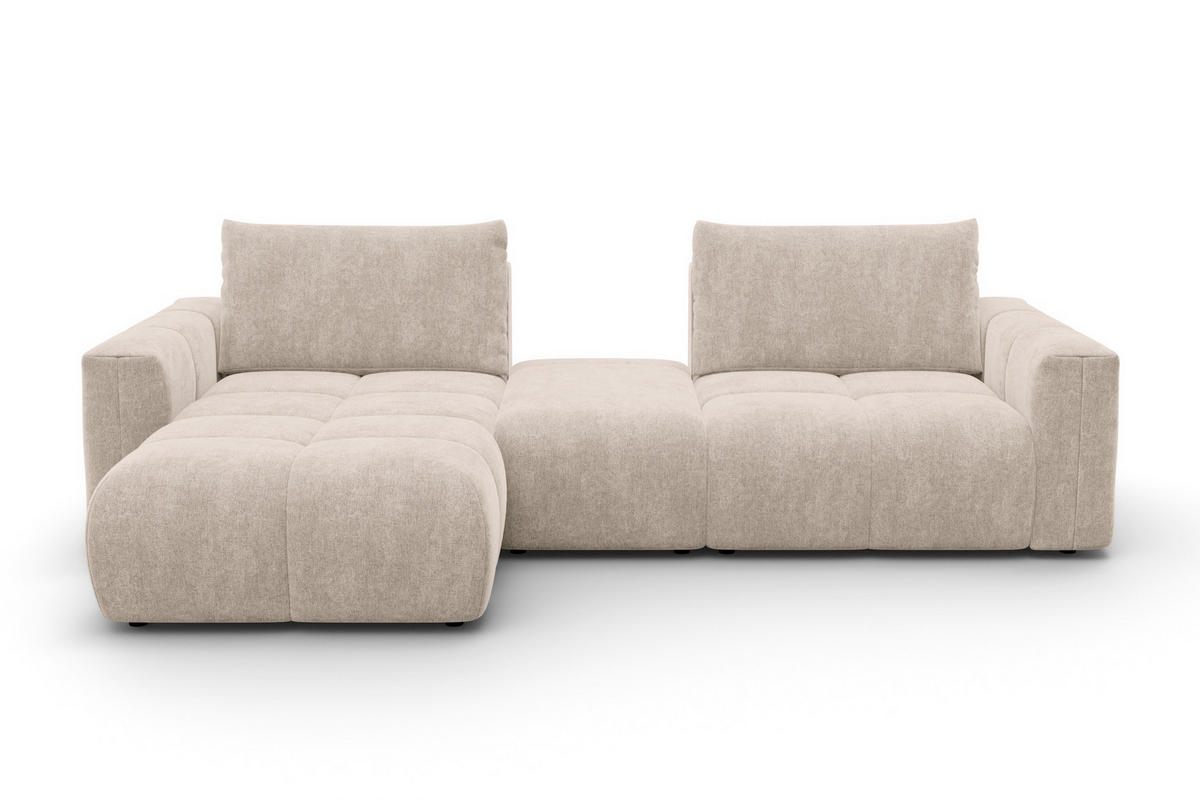 ECKSOFA VERONA 4-Sitzer LINKS, Beige - Beige/Schwarz, Holz/Textil (282/173cm) - Courtois Laville
