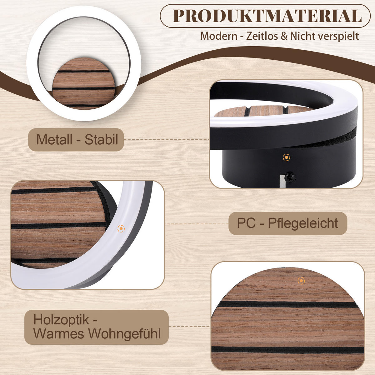 WANDLEUCHTE Quellith 20/20/6 cm - Schwarz, Kunststoff/Metall (20/6/20cm) - ZMH