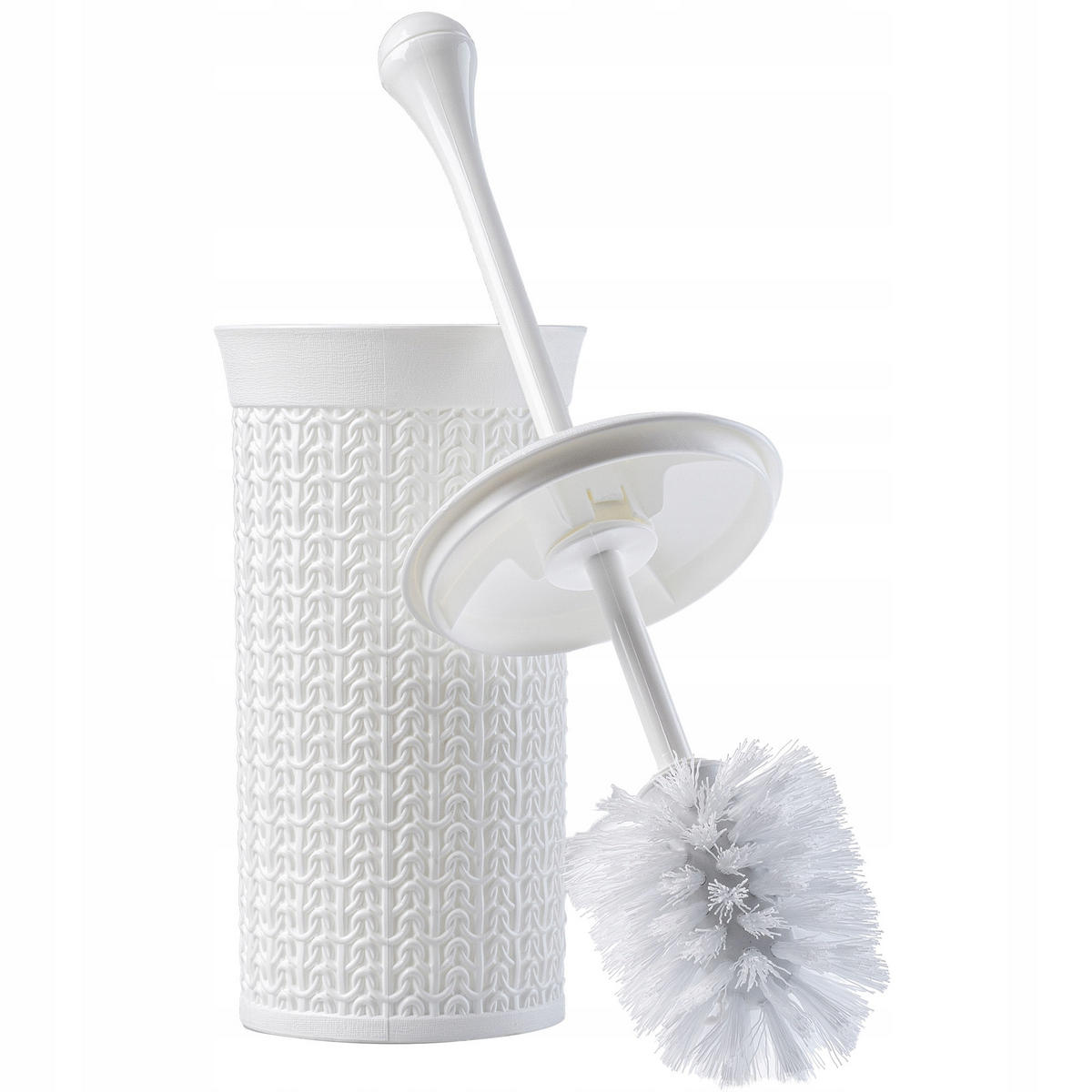 WC-BÜRSTE mit Schüssel 40 cm, weiß - Weiß, Kunststoff (10/40cm) - KADAX