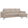 ECKSOFA Hugo Cord Beige - Beige/Schwarz, Textil/Metall (242/140cm) - MKS