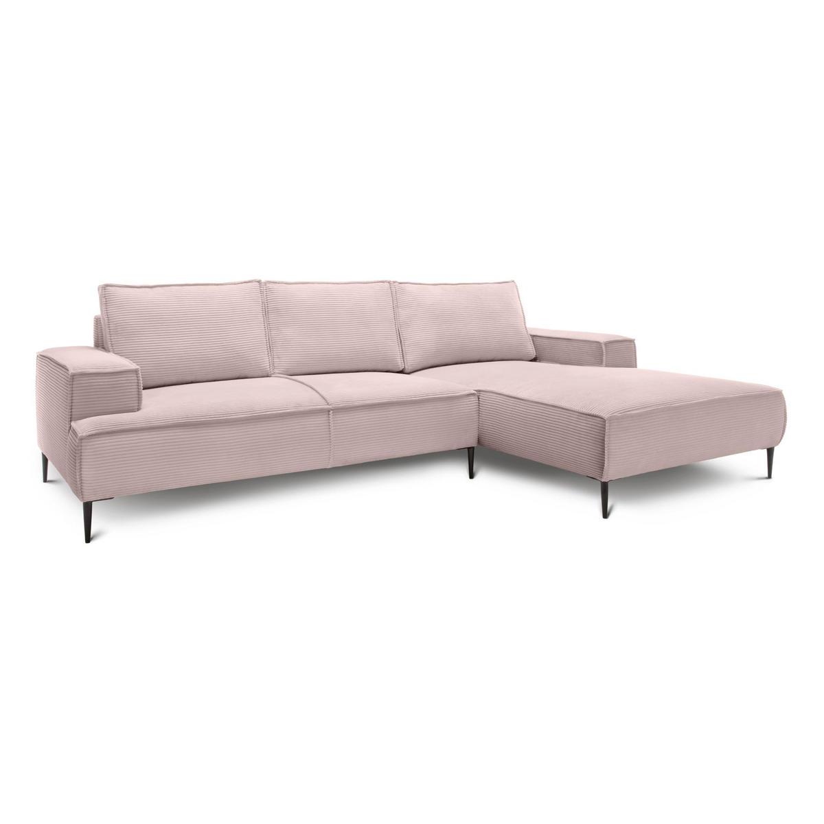 ECKSOFA May Rosa 275 × 44 × 173 cm - Rosa, Textil (275/44/173cm) - Pillovely