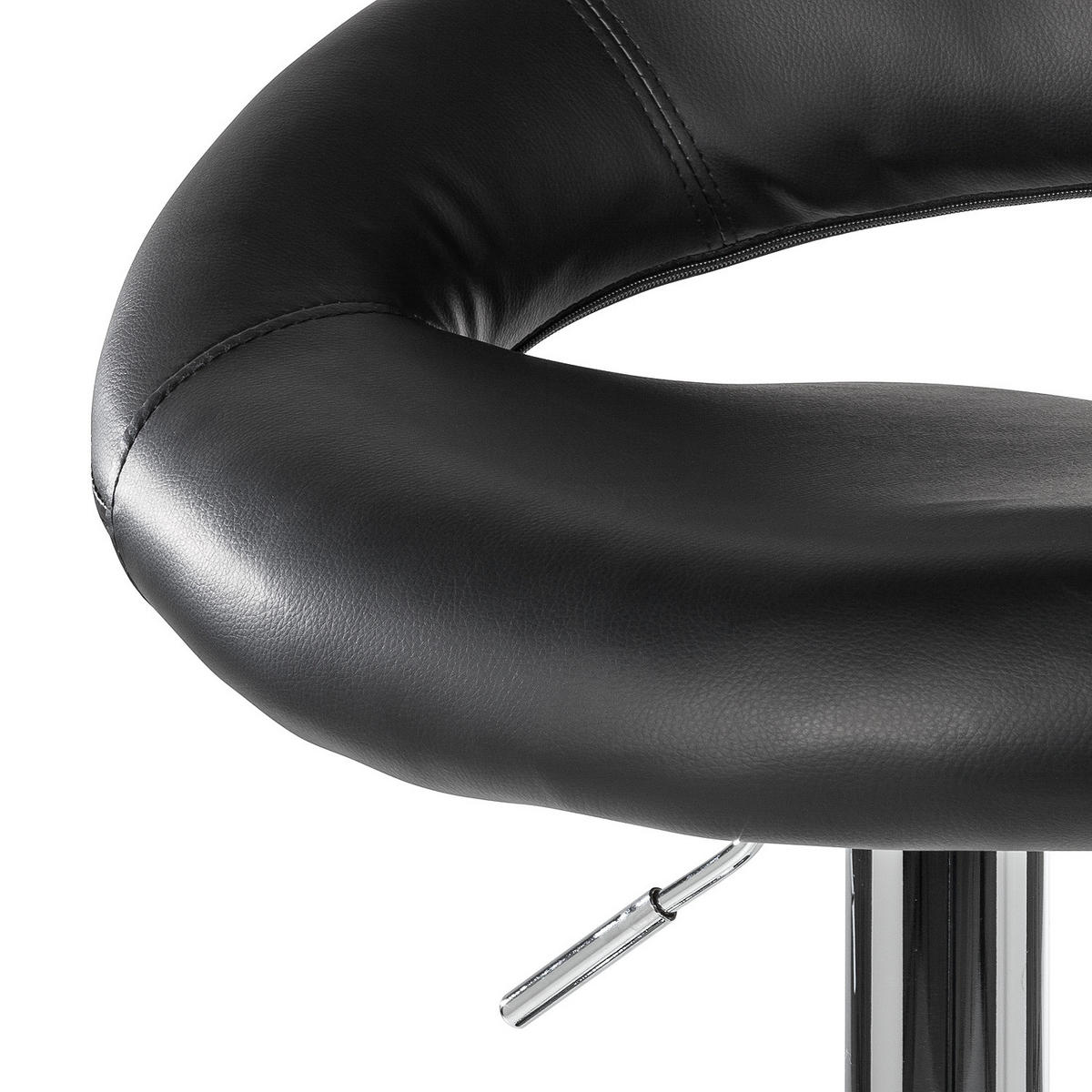 BARSTUHL - Metall / Kunstleder - Chromfarben/Schwarz, Leder/Kunststoff (55/82/51cm) - home24