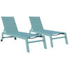 SONNENLIEGEN Barbados Hellblau und Hellblau 2er-Set - Blau, Kunststoff (61/95/198cm) - Happy Garden