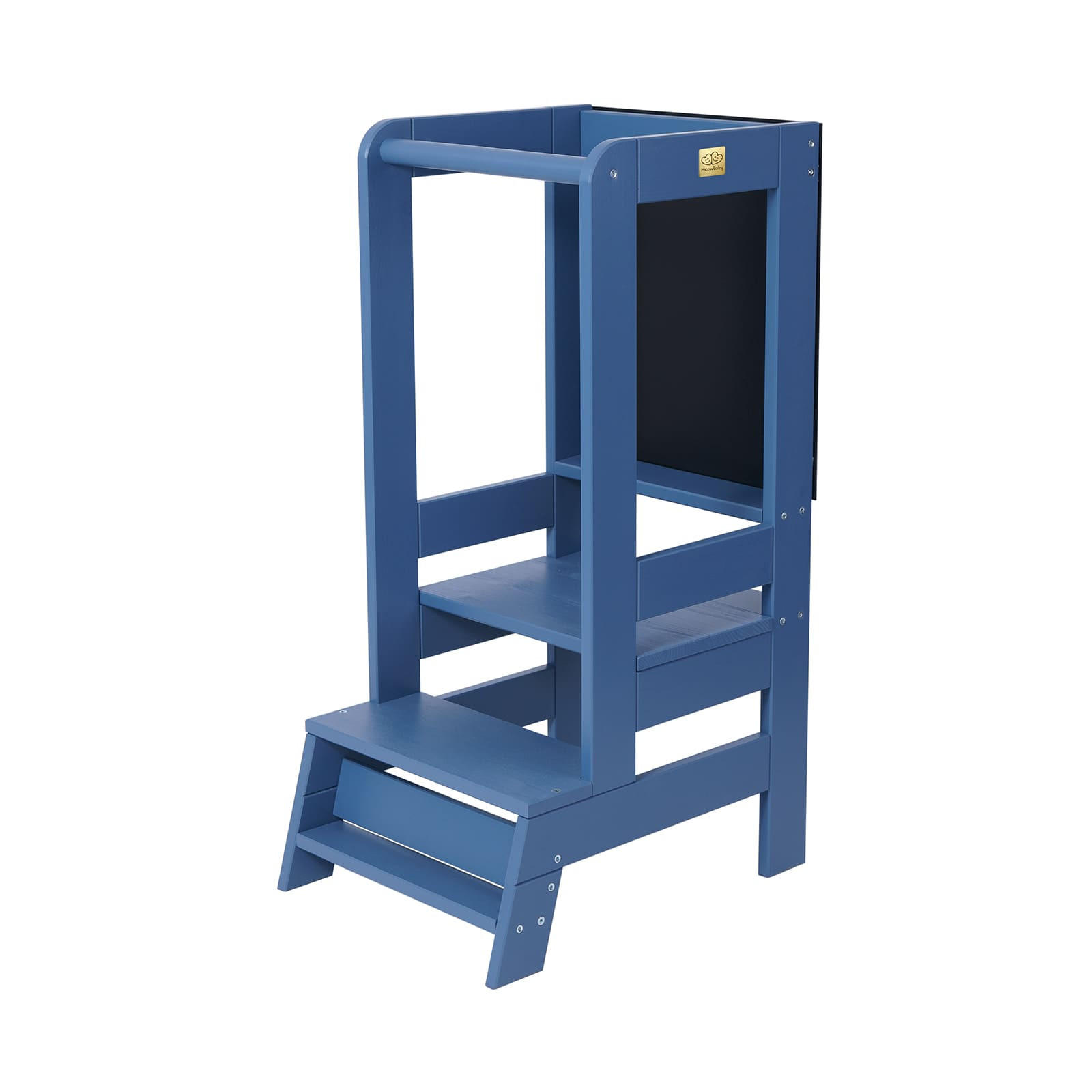 LERNTURM mit Tafel für Kinder, Natur Holz, Blau - Blau, Holz (39/90/90cm) - MeowBaby