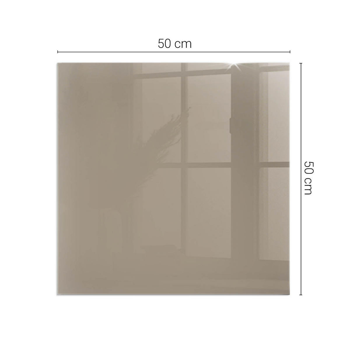 GLASPLATTE für Kamin 50 × 50 cm Braun - Braun, Glas (50/50/0.4cm) - ArtPrintCave