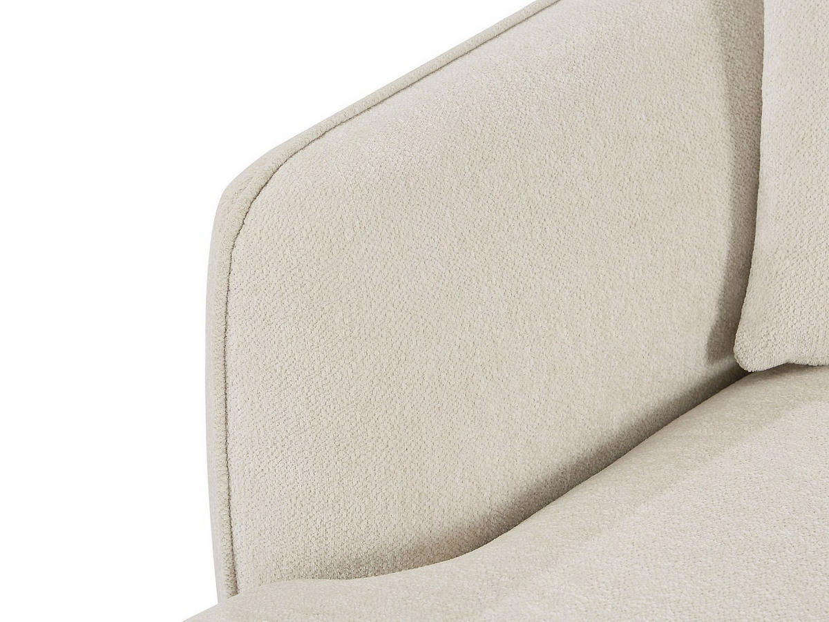 ECKSOFA - Ecke links - Chenille-Stoff - Beige - DOKALO - Beige, Textil (296/166cm) - Vente-Unique