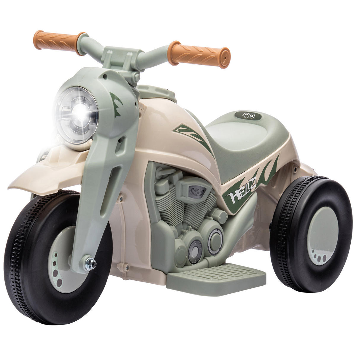 ELEKTRO-MOTORRAD DE-06203 6V mit Musik und Blasen Rot - Creme, Kunststoff/Metall (80/36/43.5cm) - ComfortXL