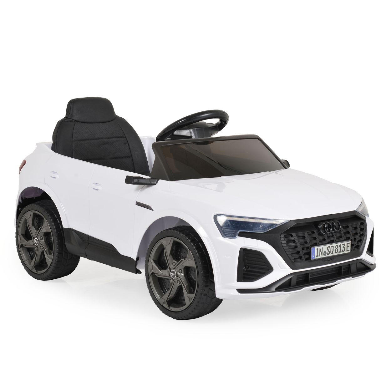 ELEKTROAUTO Audi SQ8 e-tron weiß EVA-Reifen Musik Licht MP3-Eingang Gurt - Weiß, Kunststoff (99/54/46cm) - Moni