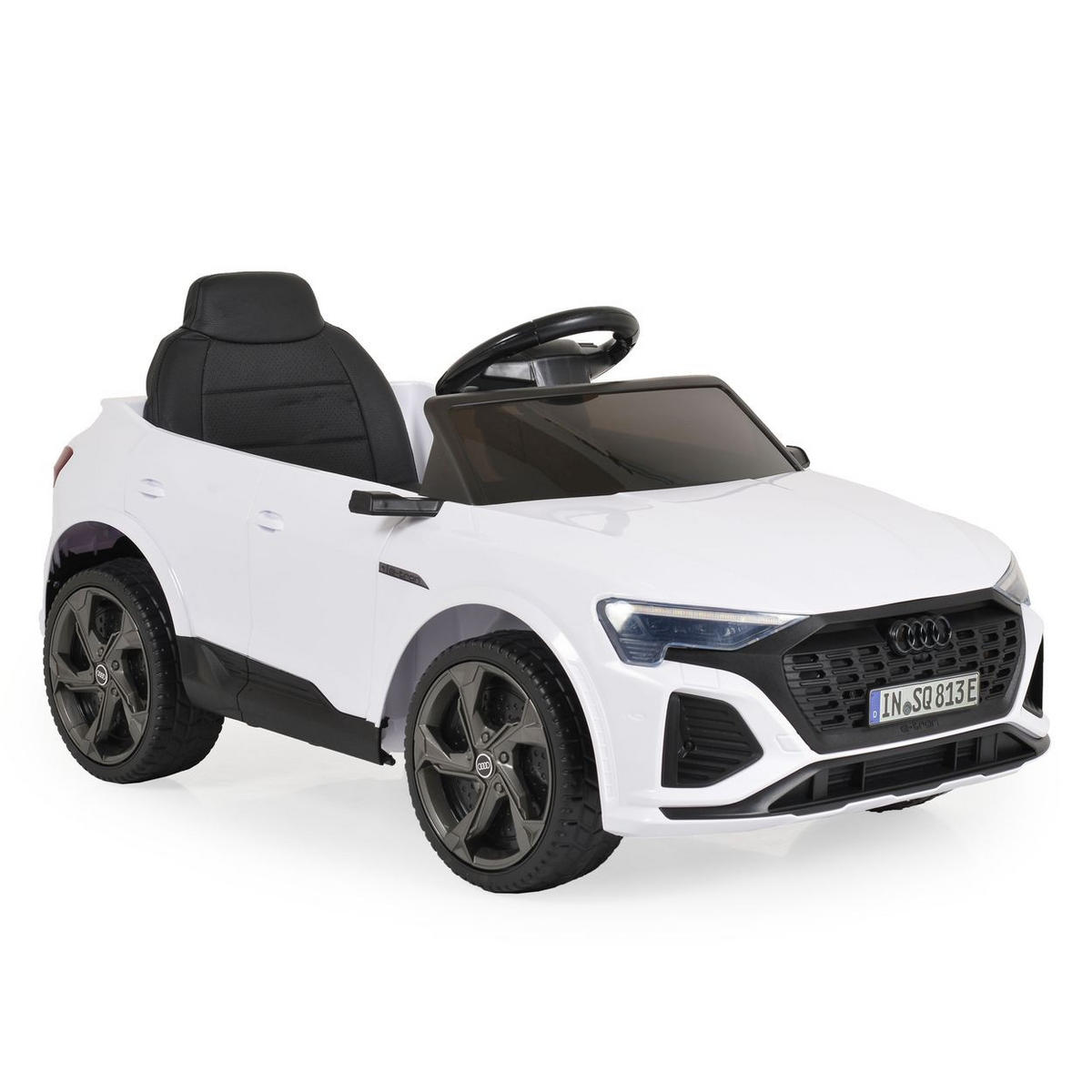 ELEKTROAUTO Audi SQ8 e-tron weiß EVA-Reifen Musik Licht MP3-Eingang Gurt - Weiß, Kunststoff (99/54/46cm) - Moni