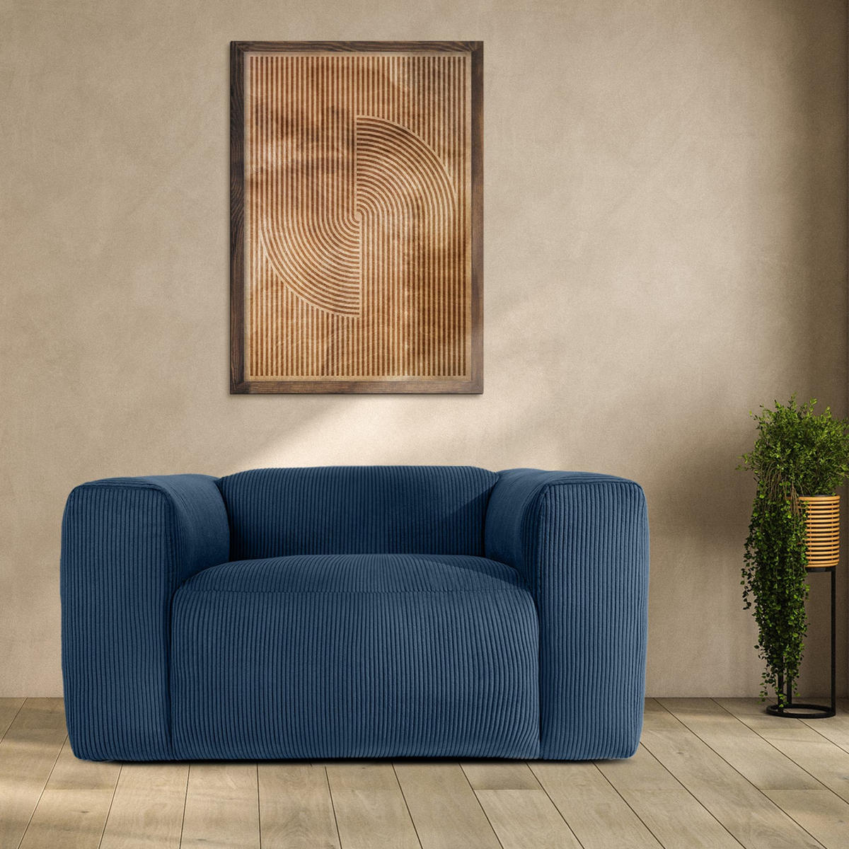 SESSEL BUFFO , Kobaltblau - Blau, Textil (130/73/96cm) - KONSIMO®