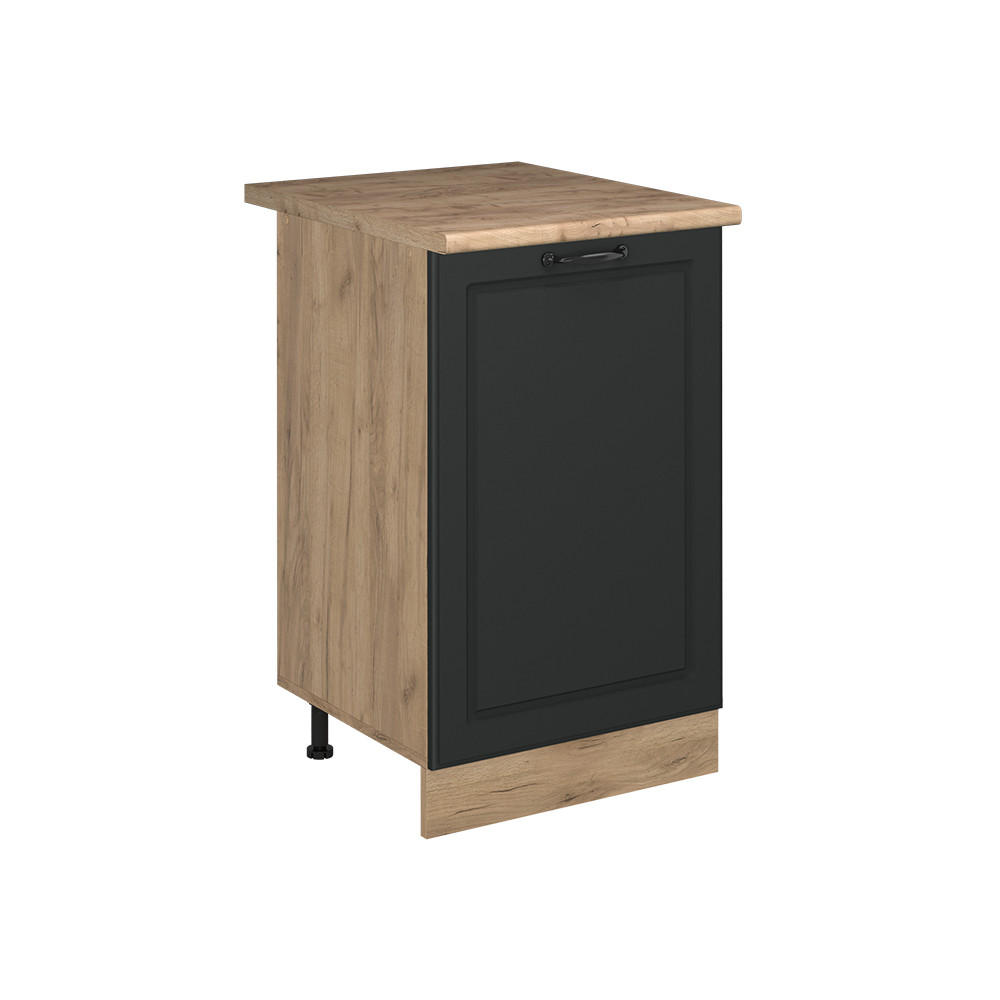 KÜCHENUNTERSCHRANK R-Line, Anthrazit Landhaus/Goldkraft Eiche, 50 cm Arbeitsplatte Goldkraft Eiche - Honigeiche/Anthrazit, Holzwerkstoff (50/81.6/60cm) - Vicco