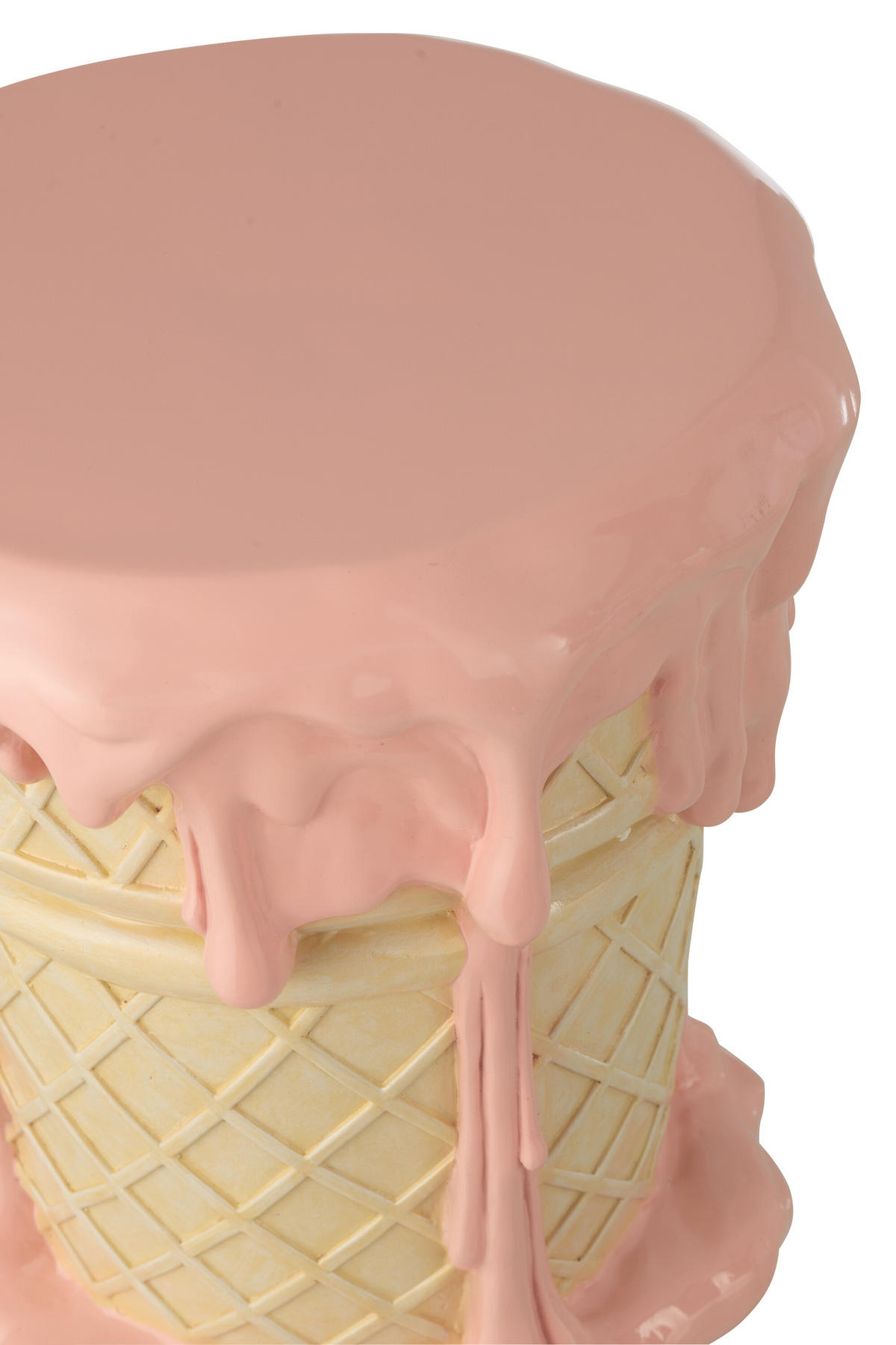 BEISTELLTISCH EISCREME Rosa - Pink, Glas/Naturmaterialien (36.5/36/38.5cm) - J-Line