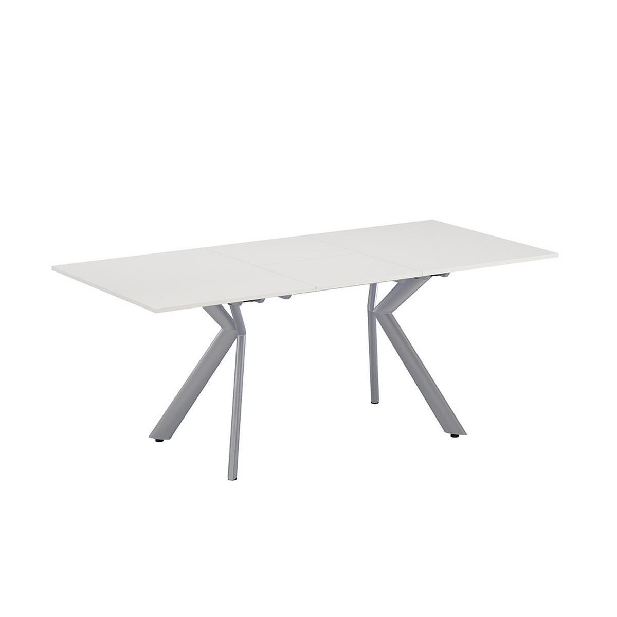 ESSTISCH Trill Weiß/Grau 140 x 90 cm ausziehbar - Weiß/Grau, Holzwerkstoff (90/140/76cm) - Vicco