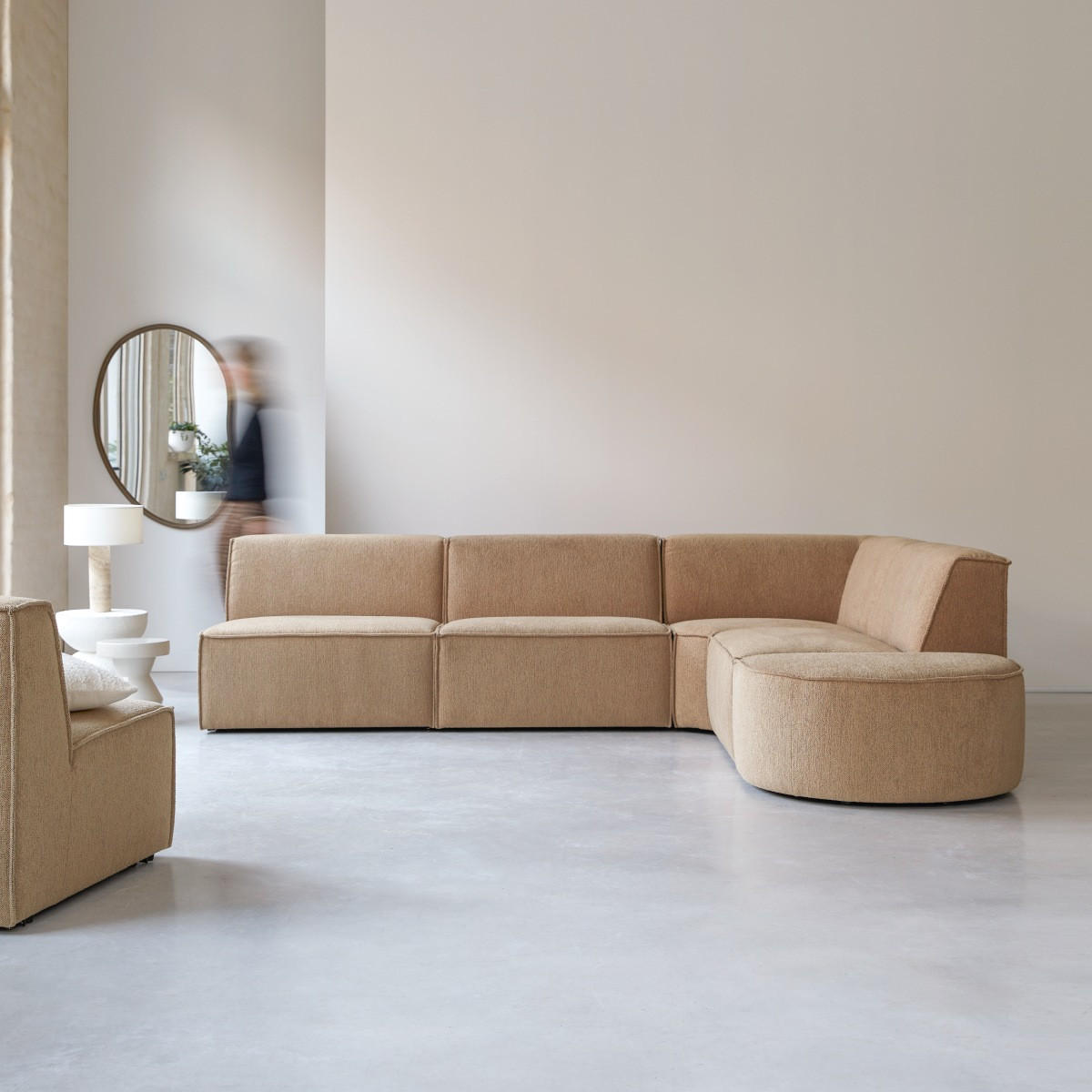 SOFA Dario Braun aus Stoff - Braun, Textil (291/259cm) - Tikamoon