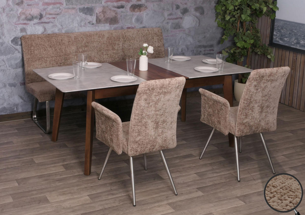 ESSZIMMER-SET Braun 3er-Set - Braun, Textil (180/99/65cm) - MCW