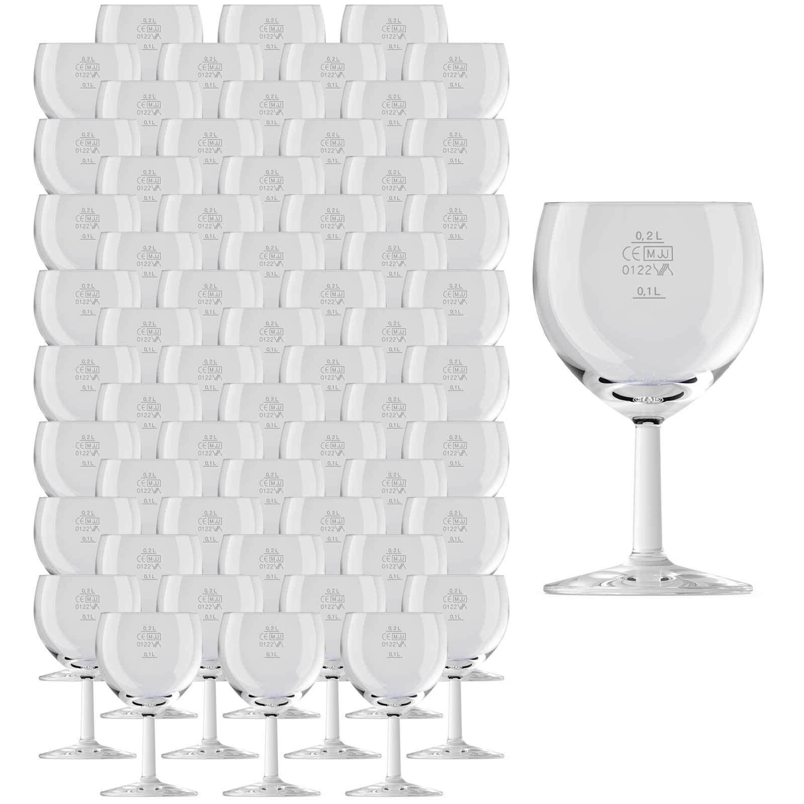 WEINGLÄSER GEEICHT Ballon Profi transparent 0,1 l + 0,2 l 60er Set - Transparent, Glas (0.25L) - Van Well