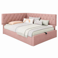 TAGESBETT mit Stauraum 90x200 cm Samt Rosa - Pink, Metall (90/200cm) - Meubliv