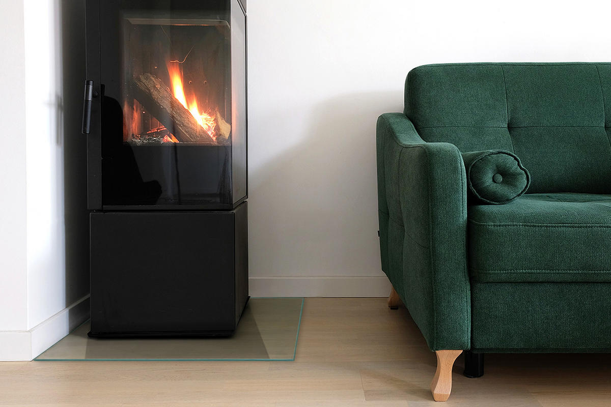 GLASPLATTE für Kamin 60x60 cm - Transparent, Glas (60/60/0.4cm) - ArtPrintCave