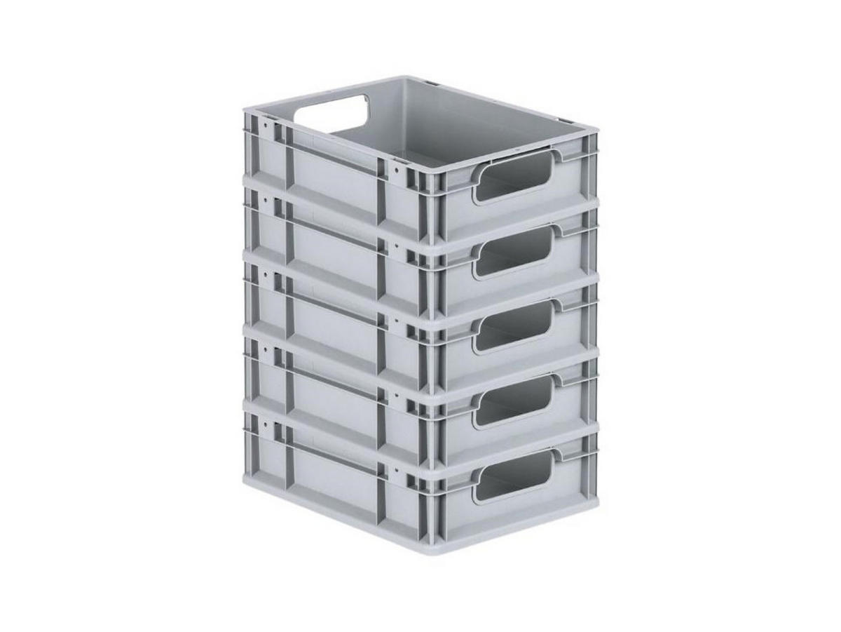 EUROBOX 5x Nextgen Economy Griffe Offen 12x30x40cm 11 Liter - Grau, Kunststoff (30/12/40cm) - PROREGAL