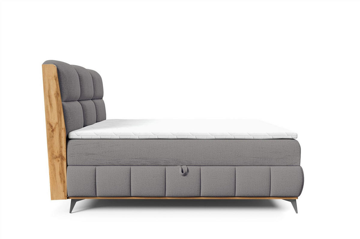 BOXBETT Charlie - Dunkelgrau, Holzwerkstoff/Textil (180/200cm) - Fun Möbel