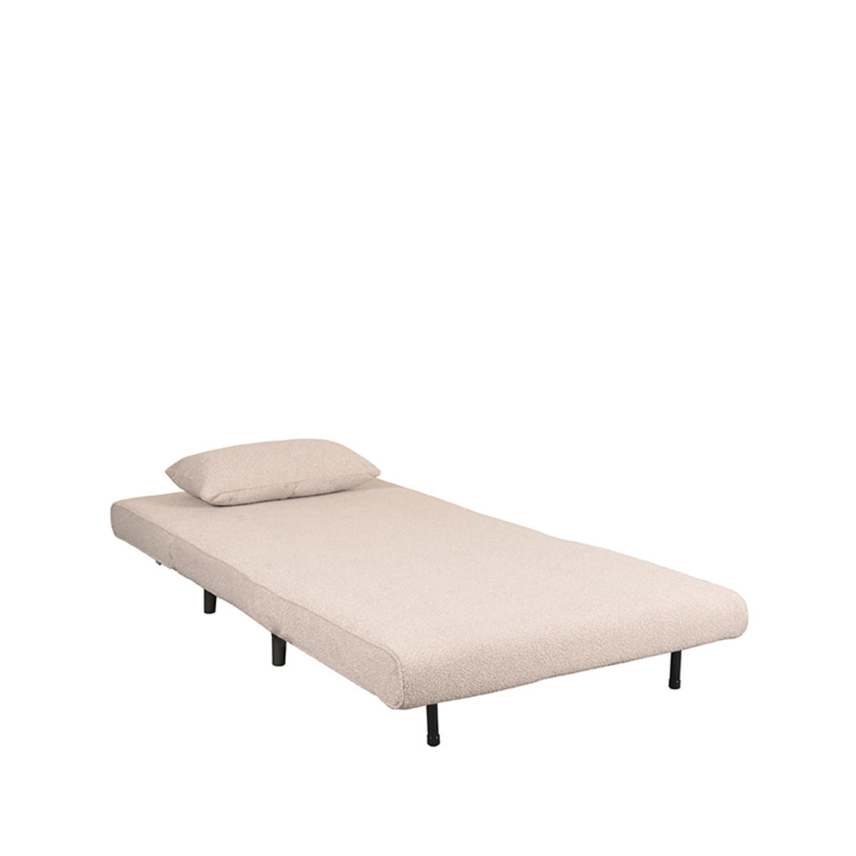 SCHLAFSOFA Einzelbett Beige 90/101/81 cm - Beige/Schwarz, Textil (101/81/90cm) - LABEL51