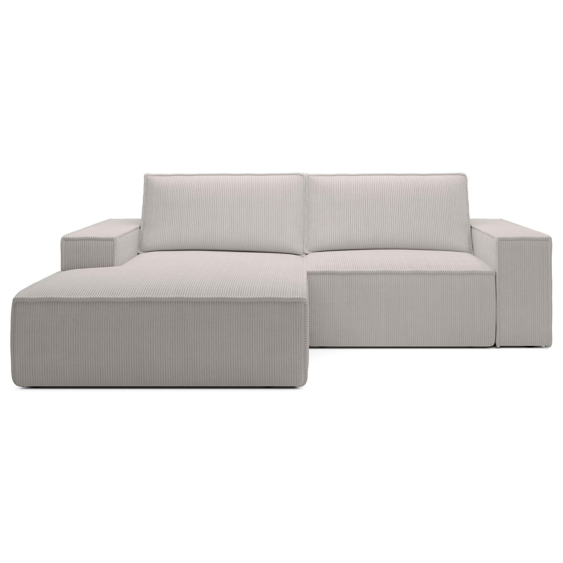 ECKSOFA Farese Mini mit Cordbezug Greige, links - Taupe/Schwarz, Textil (240/167cm) - Selsey
