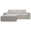 ECKSOFA Farese Mini mit Cordbezug Greige, links - Taupe/Schwarz, Textil (240/167cm) - Selsey