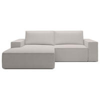 ECKSOFA Farese Mini mit Cordbezug Greige, links - Taupe/Schwarz, Textil (240/167cm) - Selsey