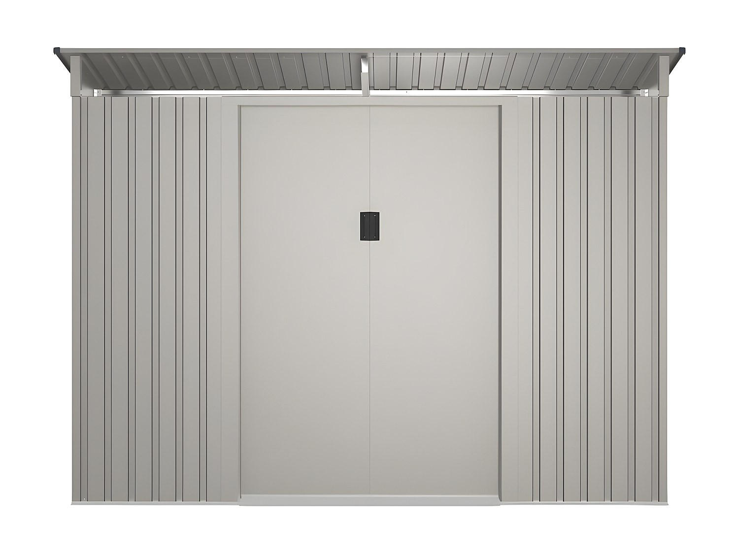 SCHREBERGARTENHAUS - 251 cm x 111 cm - metall - grau Folco - Grau, Metall (251/191/111cm) - Vente-Unique