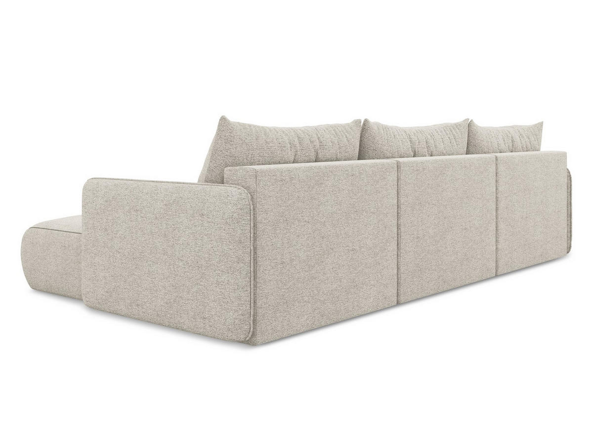 WOHNLANDSCHAFT Chenille Stoff Grau - Silberfarben/Schwarz, Kunststoff/Textil (290/86/148cm) - Makamii