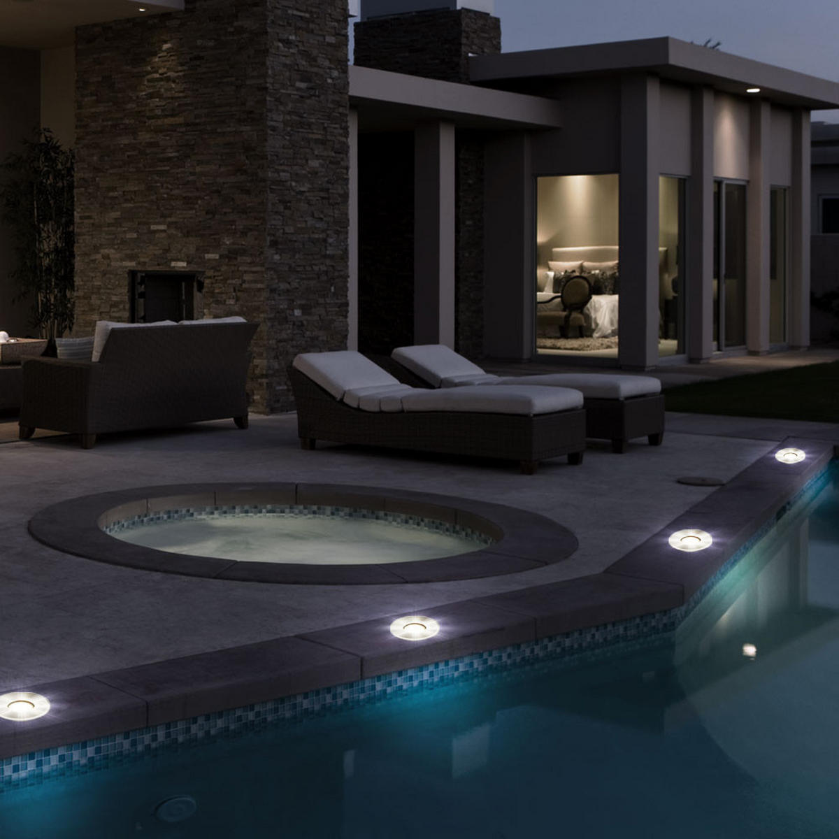 LED BODENEINBAUSPOT Edelstahl Silber - Silberfarben, Glas (11/11/12.3cm) - Globo Lighting