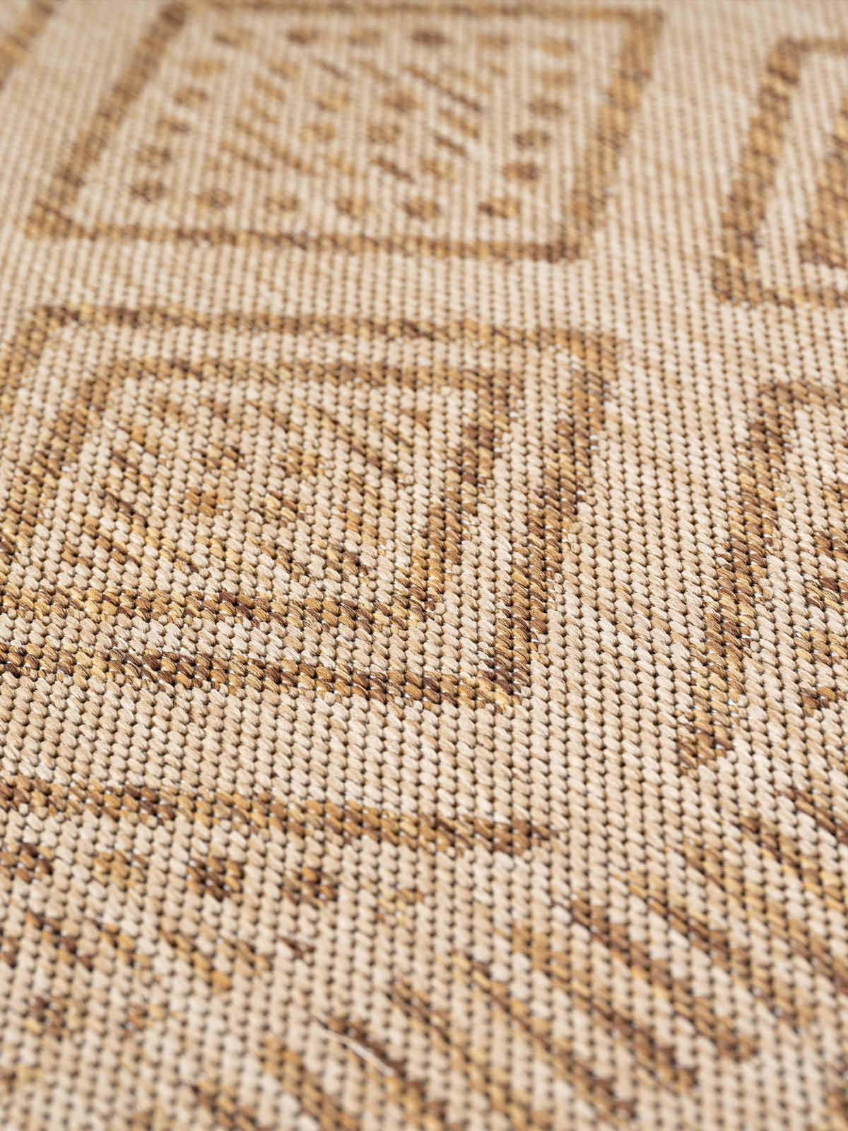 LÄUFER Outdoor, Fußbodenheizung-geeignet, mit Rautenmuster, VIGOLENO in Beige-Braun, 80 x 250 cm - Beige, Textil (80/250cm) - KADIMA DESIGN