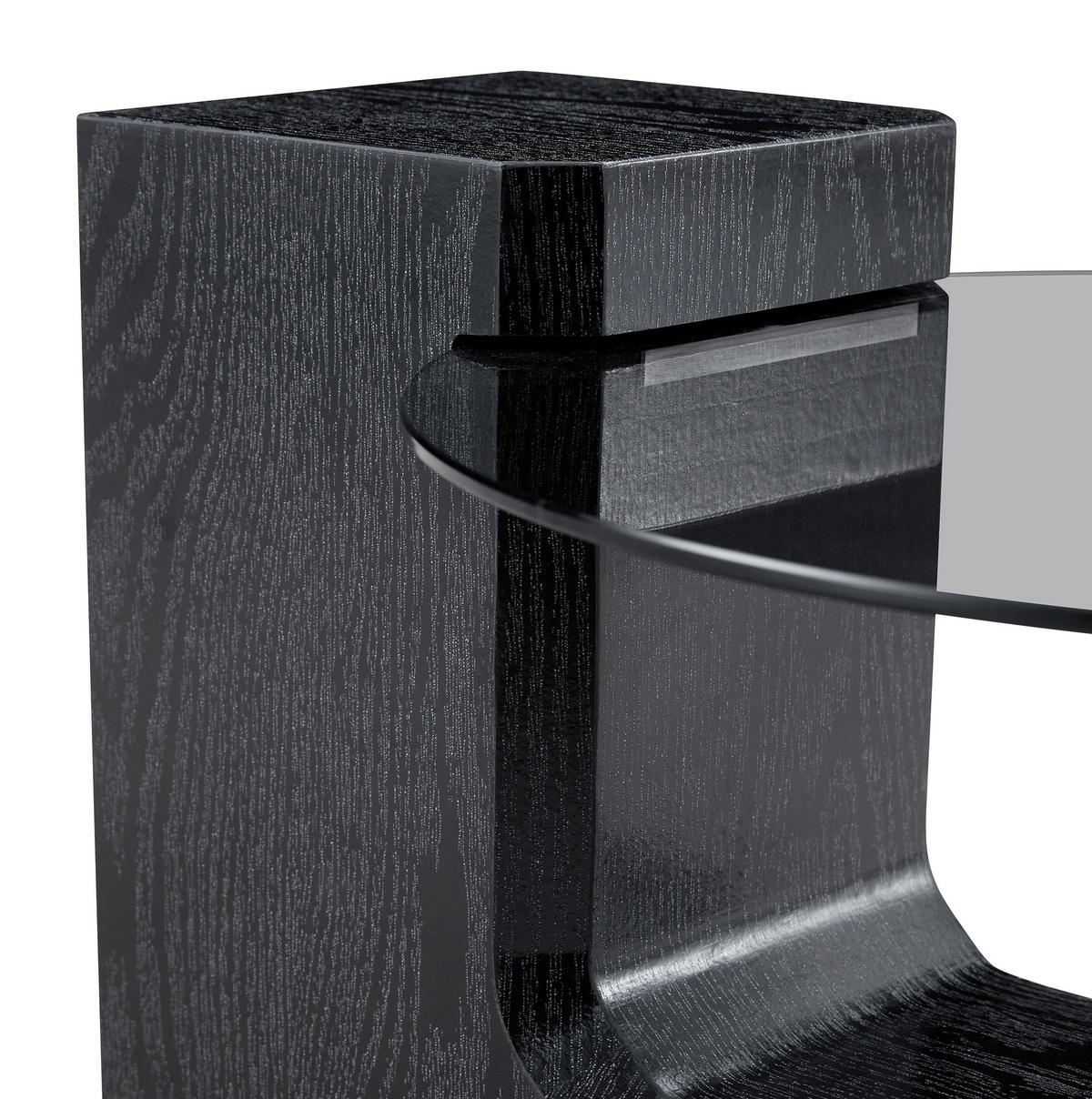COUCHTISCH 2er-Set rund 61/44 cm Glas Grau MDF Schwarz - Schwarz, Glas (61/61/30cm) - Meubliv